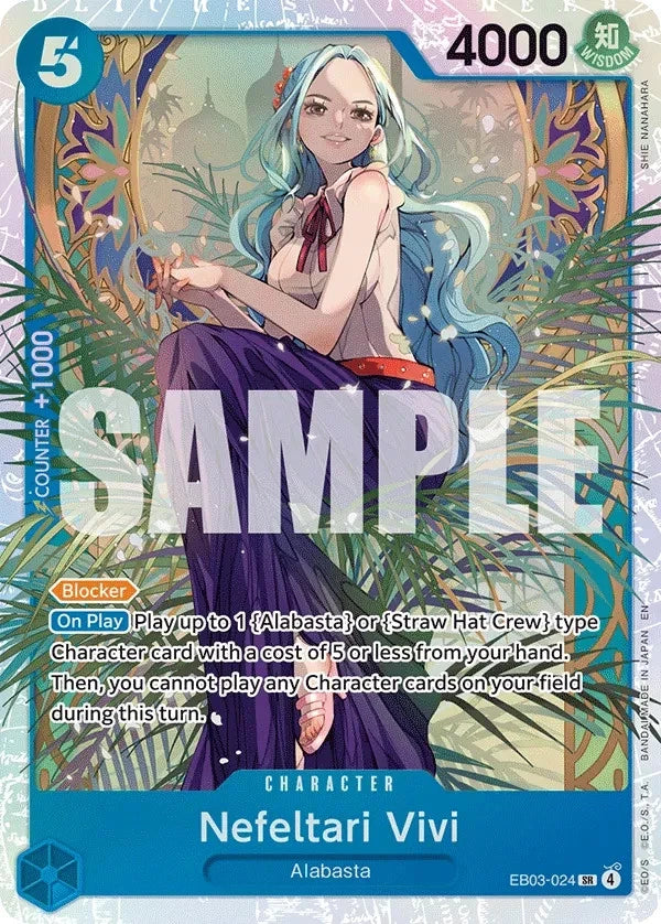 One Piece Card Game Nefeltari Vivi EB03 Extra Booster One Piece Heroines Edition EB03-024