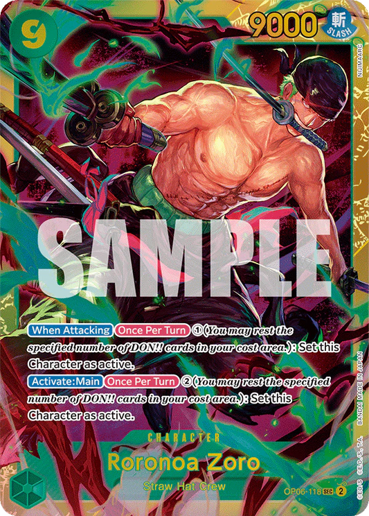 One Piece Card Game Roronoa Zoro OP06 Wings Of The Captain OP06-118