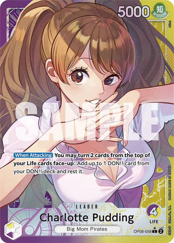 One Piece Card Game Charlotte Pudding Alternate Art Leader OP08 Two Le ...