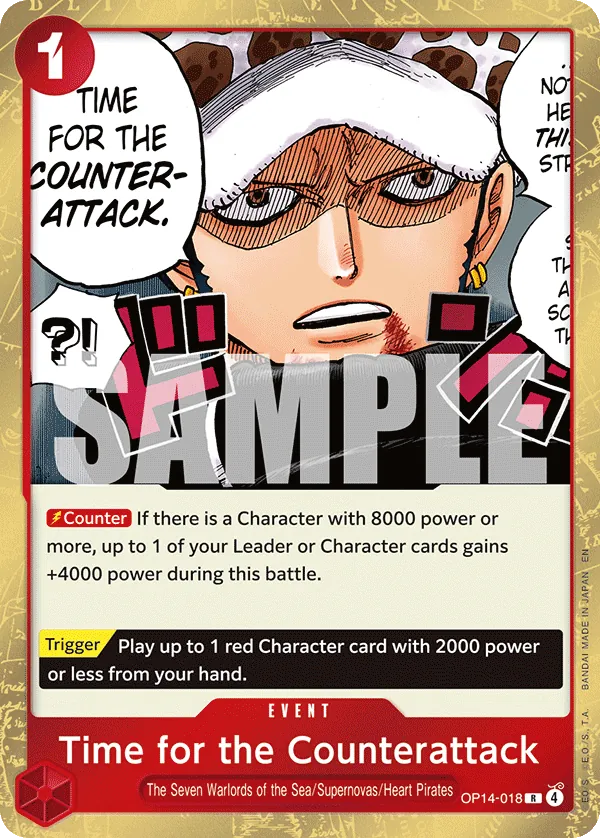 One Piece Card Game Time For The Counter Attack OP14 The Azure Sea's Seven OP14-018