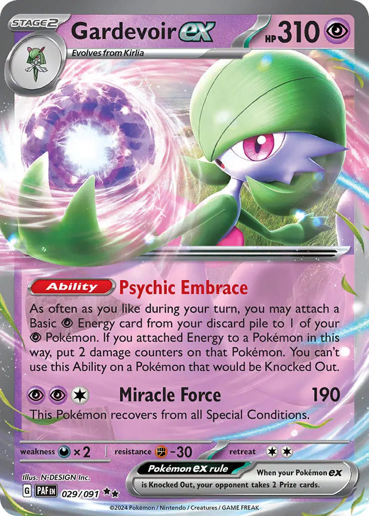 Pokemon TCG Gardevoir EX 029/091 Paldean Fates