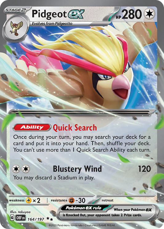 Pokemon TCG Pidgeot EX 164/197 Obsidian Flames