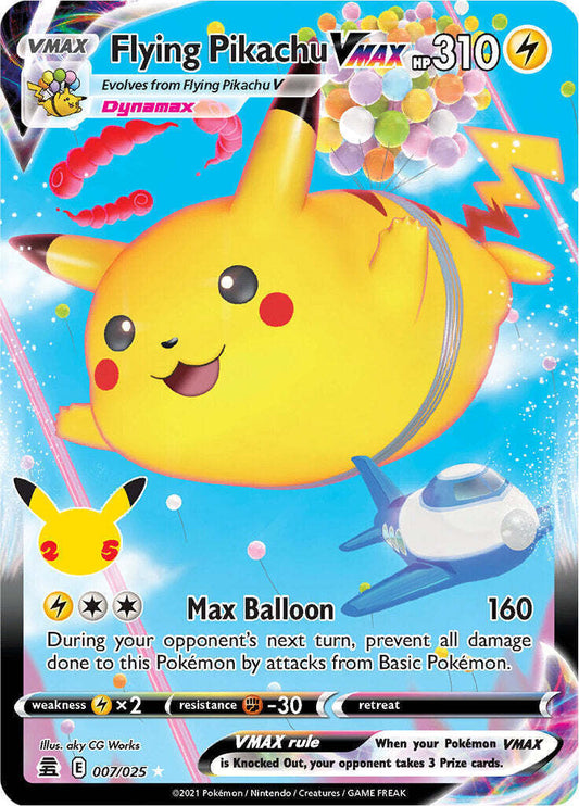 Pokemon TCG Flying Pikachu VMAX 007/025 25th Anniversary Celebration