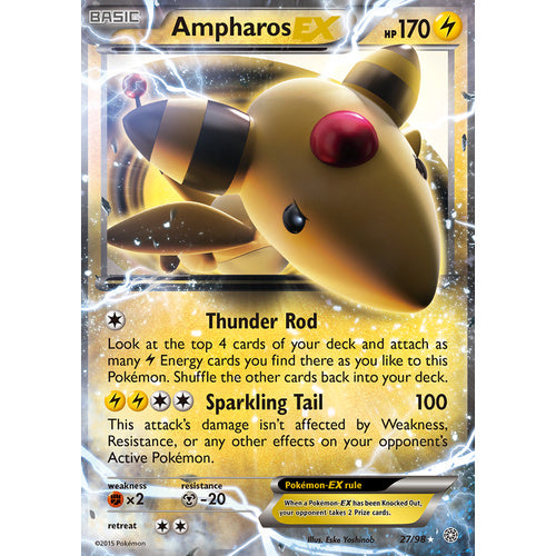 Pokemon TCG Ampharos EX 27/98 Ancient Origins