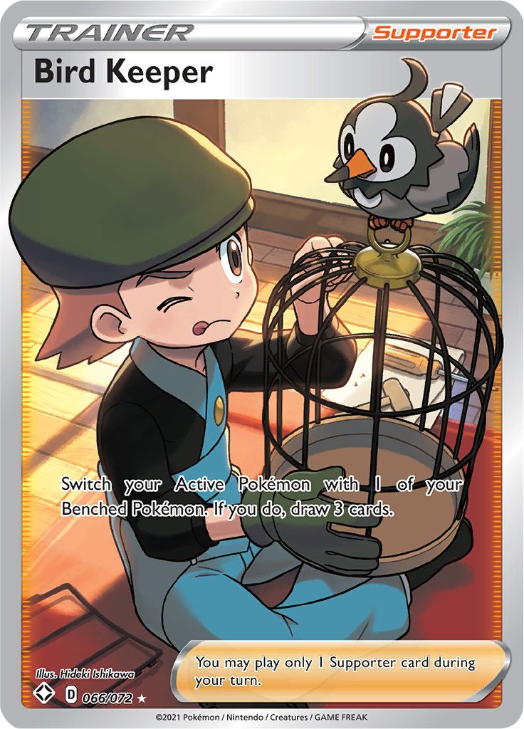 Pokemon TCG Bird Keeper Full Art Trainer 66/72 Darkness Ablaze