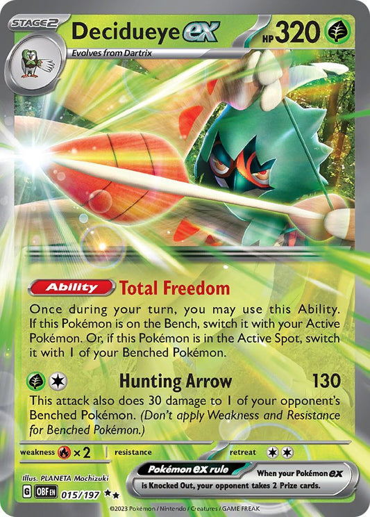 Pokemon TCG Decidueye EX 015/197 Obsidian Flames