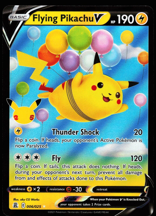 Pokemon TCG Flying Pikachu V 006/025 25th Anniversary Celebration