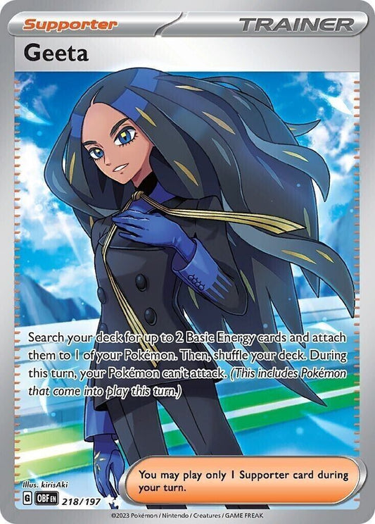 Pokemon TCG Geeta Full Art Trainer 218/197 Obsidian Flames