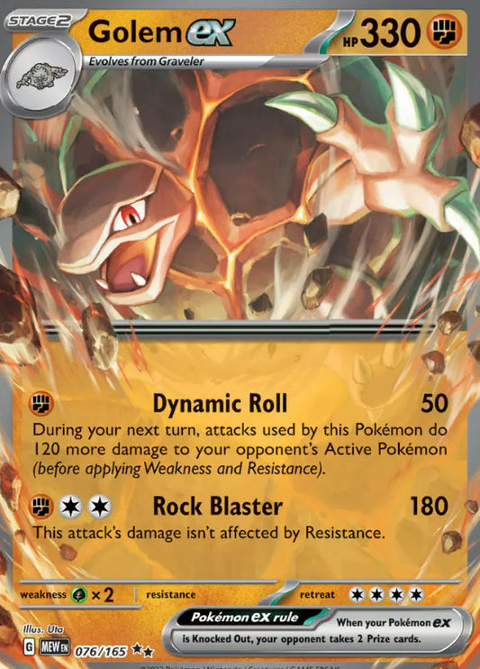 Pokemon TCG Golem EX 076/165 Pokemon 151