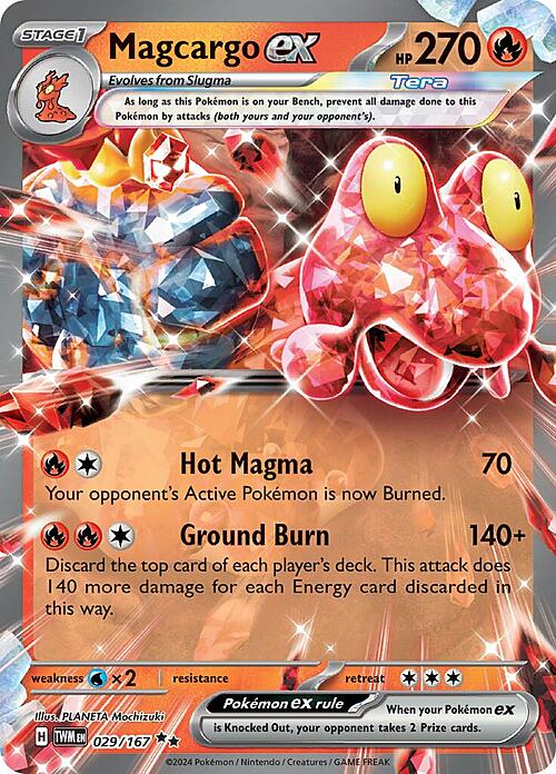 Pokemon TCG Magcargo EX 029/167 Twilight Masquerade