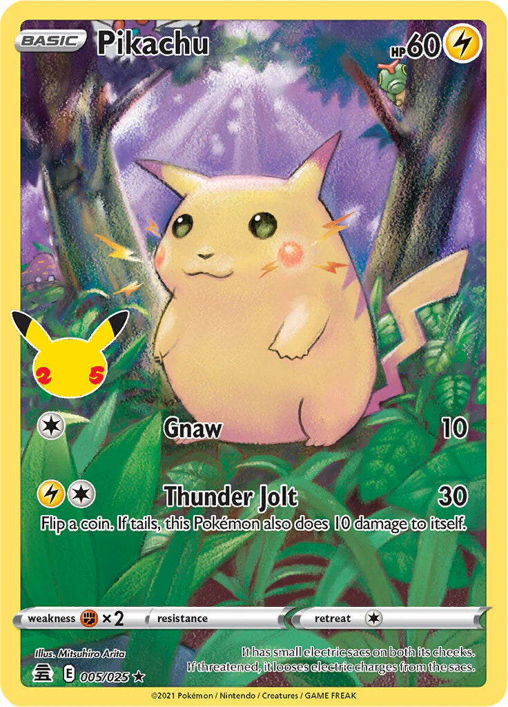 Pokemon TCG Pikachu V 005/025 25th Anniversary Celebration