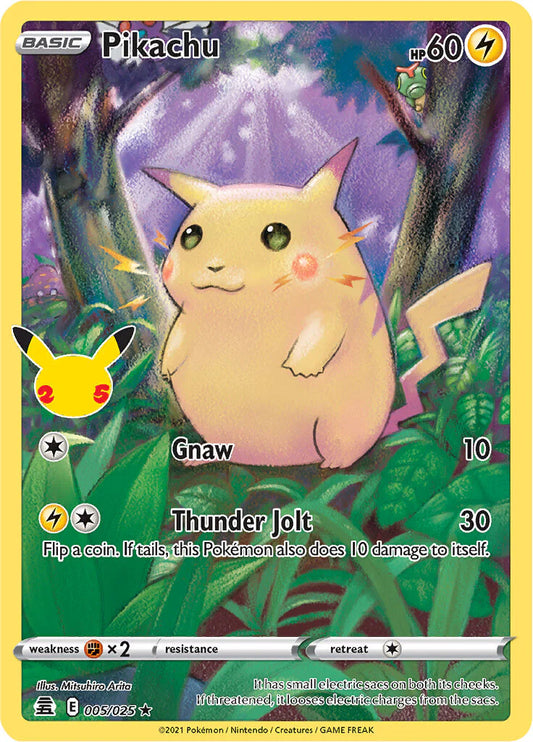 Pokemon TCG Pikachu V 005/025 25th Anniversary Celebration