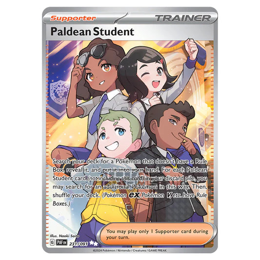 Pokemon TCG Paldean Student Full Art Trainer 231/091 Paldean Fates