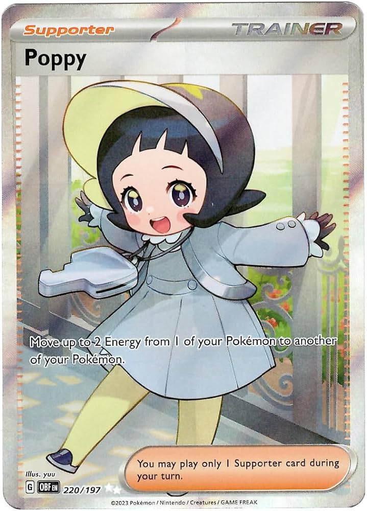 Pokemon Poppy Pokemon TCG Poppy Full Art Trainer 220/197 Obsidian Flames – 2Sis ...
