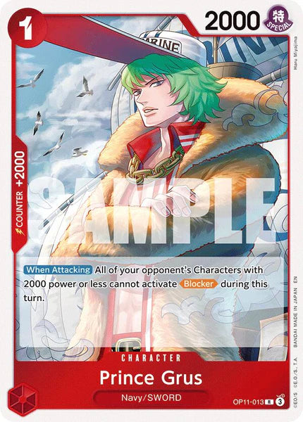 One Piece Card Game Prince Grus OP11 A Fist of Divine Speed OP11-013