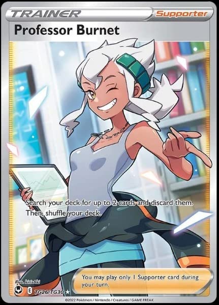 Pokemon TCG Professor Burnet Full Art Trainer TG26/TG30 Silver Tempest