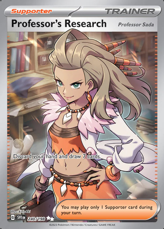 Pokemon TCG Professor's Research Full Art Trainer 240/198 Scarlet & Violet