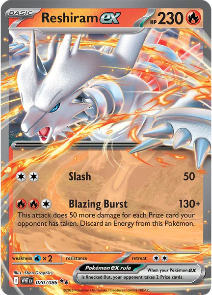 Pokemon TCG Reshiram EX 020/086 White Flare