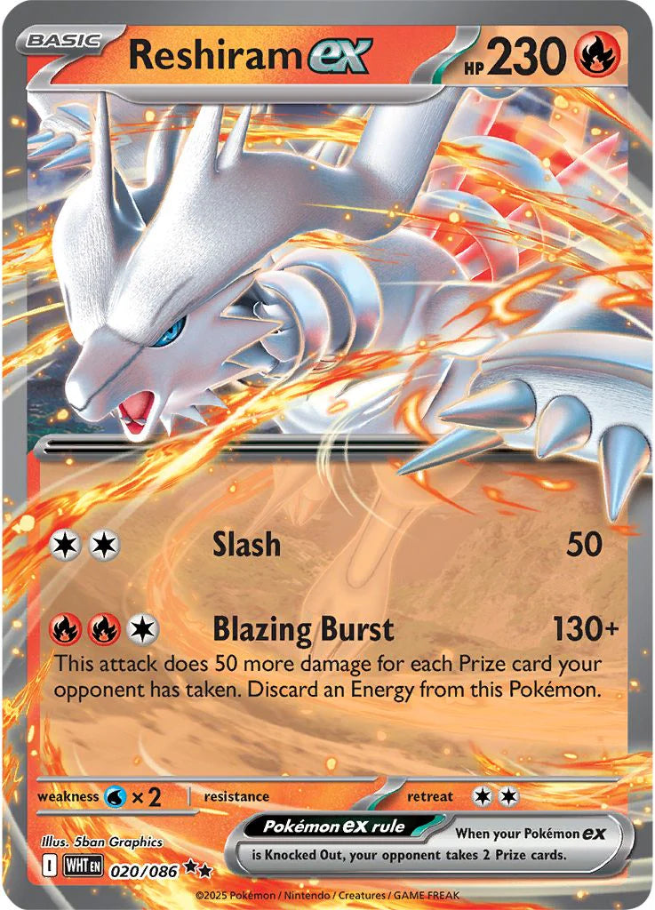 Pokemon TCG Reshiram EX 020/086 White Flare