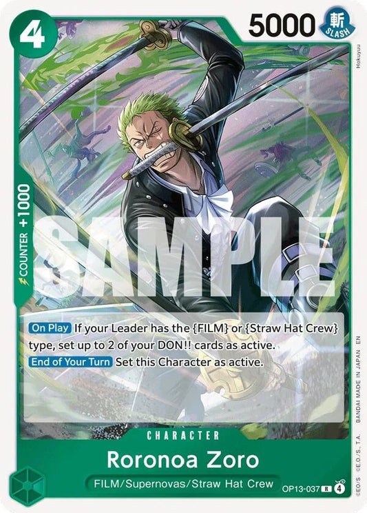 One Piece Card Game Roronoa Zoro OP13 Carrying On His Will OP13-037