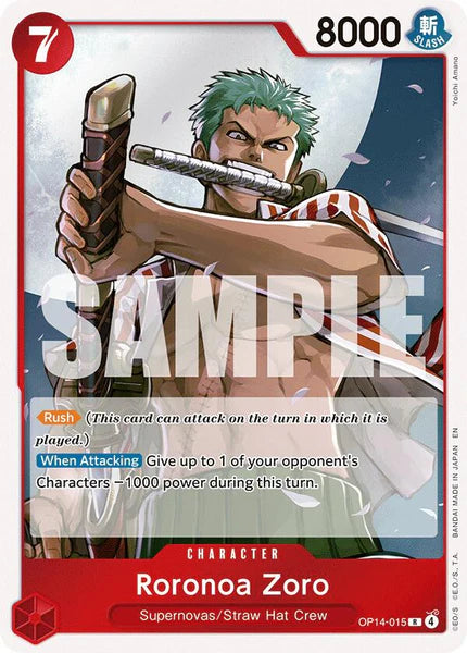 One Piece Card Game Roronoa Zoro OP14 The Azure Sea's Seven OP14-015