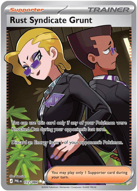 Pokemon TCG Rust Syndicate Grunt Full Art Trainer 112/084 Pitch Black