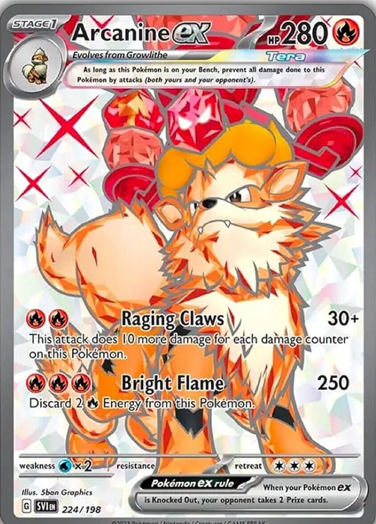 Pokemon TCG Arcanine EX 224/198 Scarlet & Violet