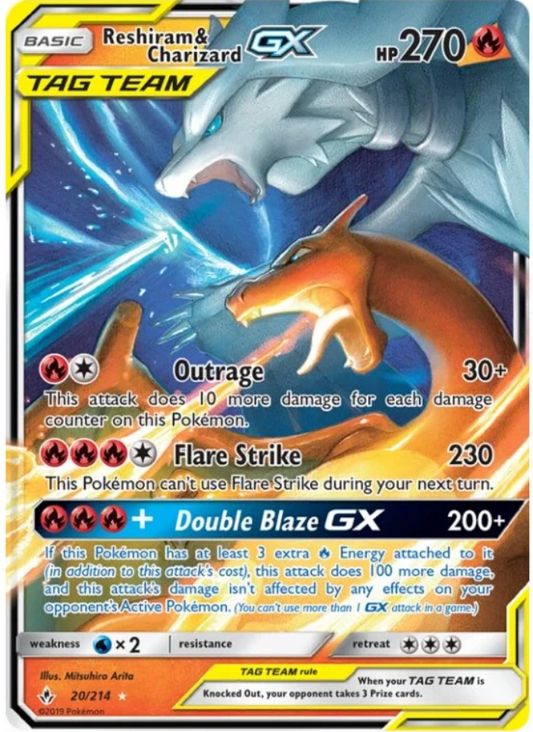 Pokemon TCG Reshiram & Charizard GX 20/214 Unbroken Bonds