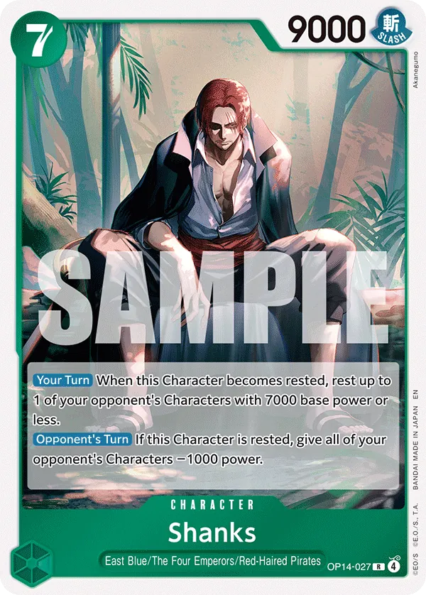 One Piece Card Game Shanks OP14 The Azure Sea's Seven OP14-027