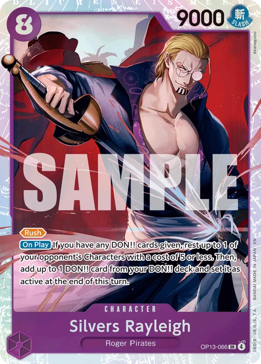 One Piece Card Game Silver Rayleigh OP13 Carrying On His Will OP13-066