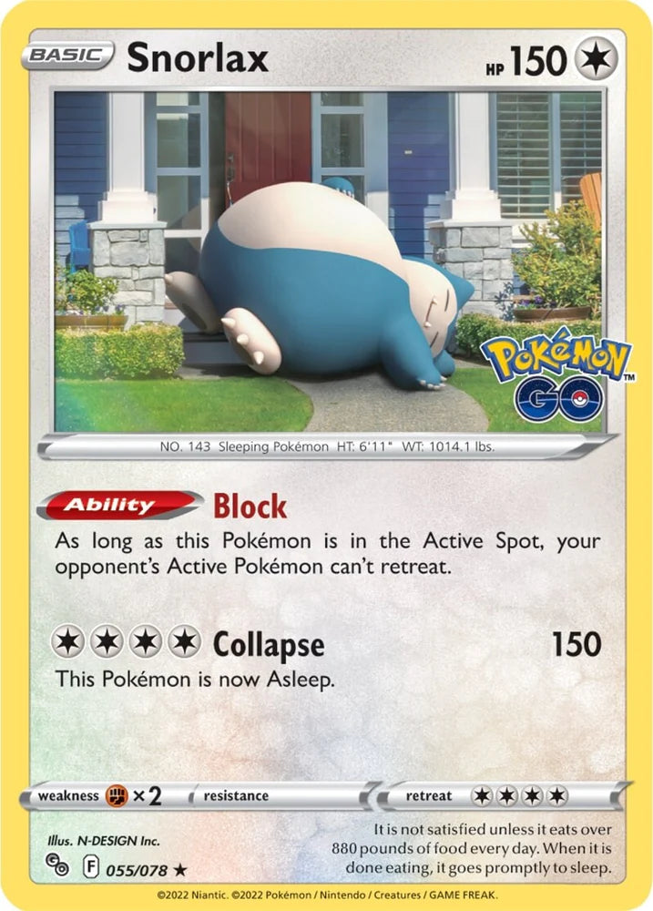 Pokemon TCG Snorlax 055/078 Pokemon GO