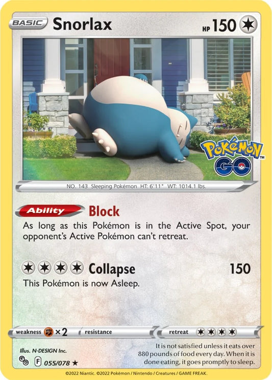 Pokemon TCG Snorlax 055/078 Pokemon GO