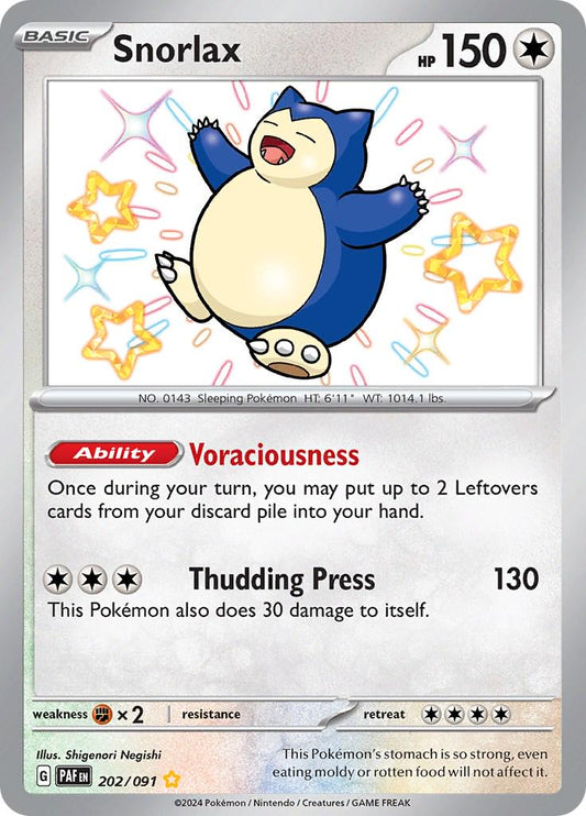 Pokemon TCG Snorlax 202/091 Paldean Fates