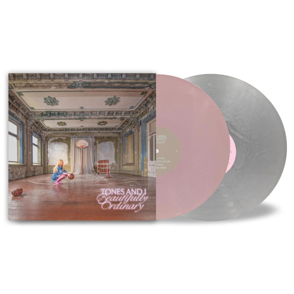 Vinyl TONES AND I Beautifully Ordinary Powder Pink,Silver Marble Vinyl with Sign Art Card & Keyring