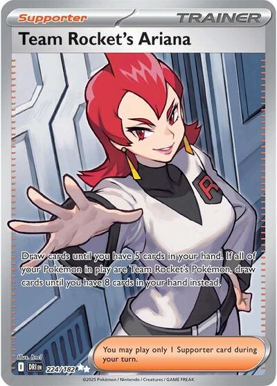Pokemon TCG Team Rocket's Ariana Full Art Trainer 224/182 Destined Rivals