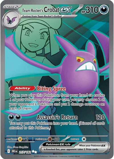 Pokemon TCG Team Rocket’s Crobat EX 217/182 Destined Rivals