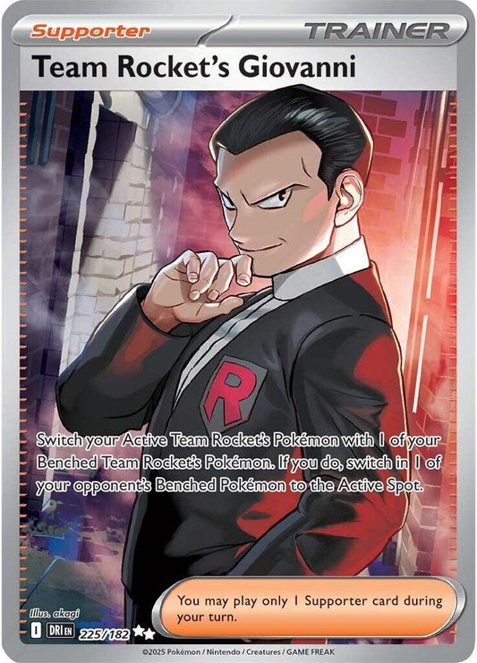 Pokemon TCG Team Rocket's Giovanni Full Art Trainer225/185 Destined Rivals