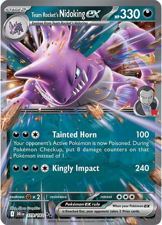 Pokemon TCG Team Rocket's Nidoking EX 119/182 Destined Rivals