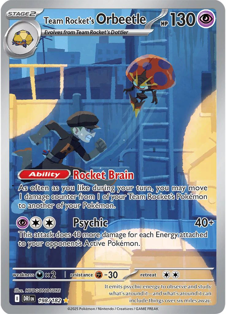 Pokemon TCG Team Rocket's Orbeetle 198/182 Destined Rivals