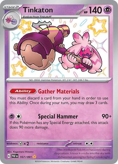 Pokemon TCG Tinkaton 167/091 Paldean Fates