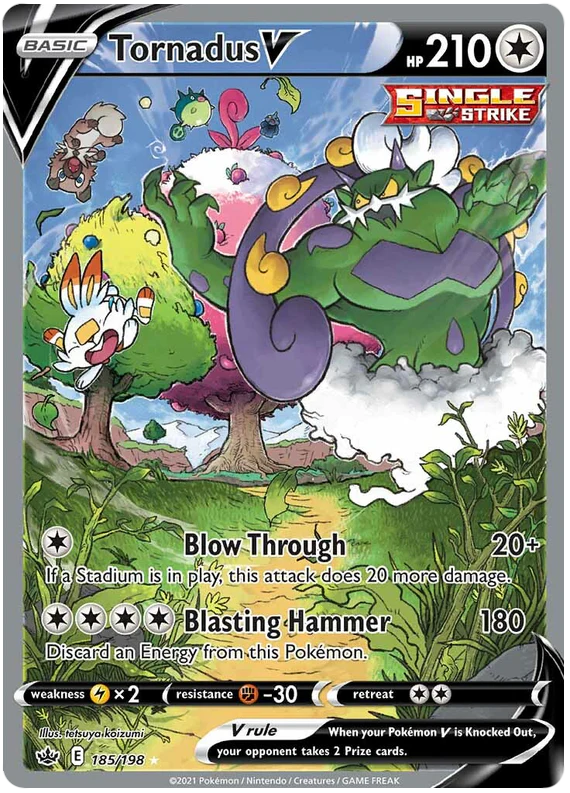 Pokemon TCG Tornadus V 185/198 Chilling Reign