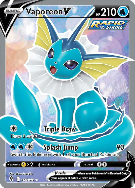 Pokemon TCG Vaporeon V 172/203 Evolving Skies