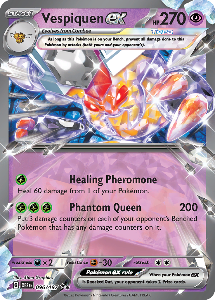 Pokemon TCG Vespiquen EX 096/197 Obsidian Flames