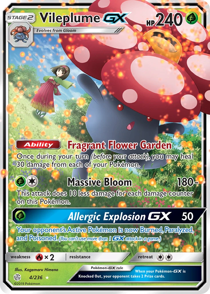 Pokemon TCG Vileplume GX 4/236 Cosmic Eclipse