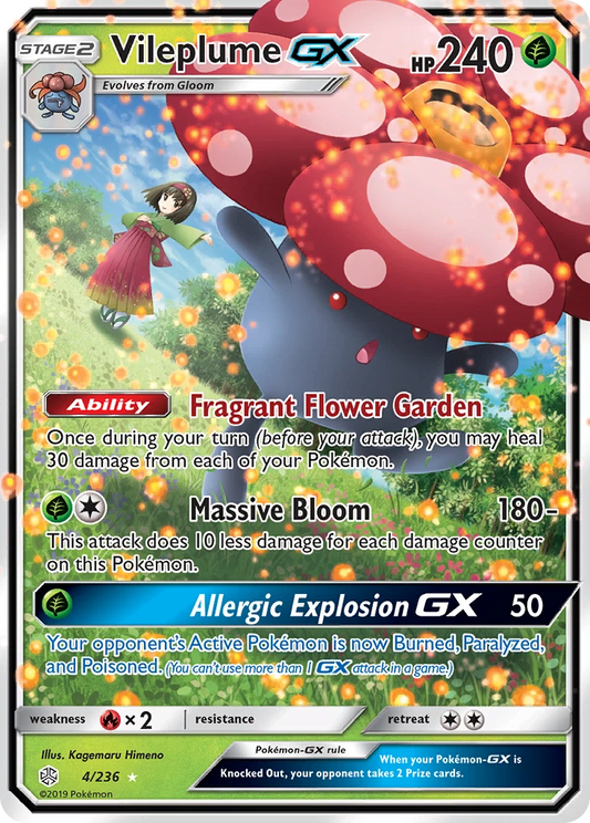Pokemon TCG Vileplume GX 4/236 Cosmic Eclipse