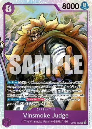 One Piece Card Game Vinsmoke Judge OP06 Wings of The Captain OP06-062