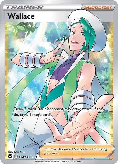 Pokemon TCG Wallace Full Art Trainer 194/195 Silver Tempest