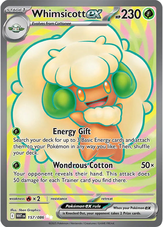 Pokemon TCG Whimscicott EX 157/086 White Flare