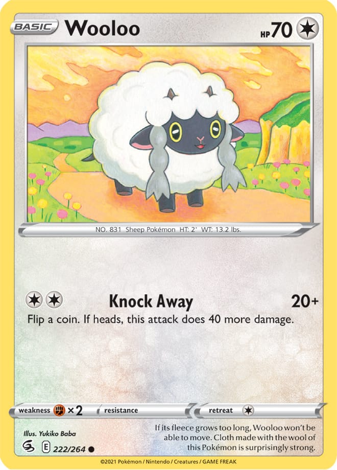 Pokemon TCG Wooloo 222/264 Fusion Strike