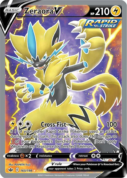 Pokemon TCG Zeraora V 165/198 Chilling Reign